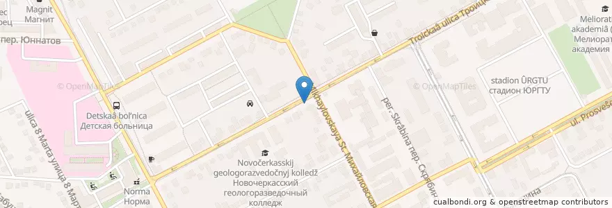 Mapa de ubicacion de Колонка en Rússia, Distrito Federal Do Sul, Oblast De Rostov, Городской Округ Новочеркасск.