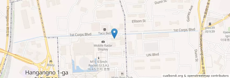 Mapa de ubicacion de US Post Office en Südkorea, Seoul, 용산구, 용산2가동.