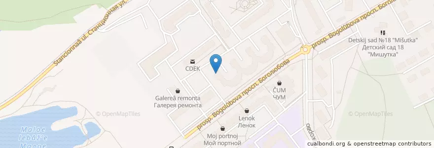 Mapa de ubicacion de Новая Клиника en Rusia, Distrito Federal Central, Óblast De Moscú, Городской Округ Дубна.