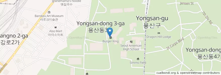 Mapa de ubicacion de Burger King en کره جنوبی, سئول, 용산구, 한강로동.