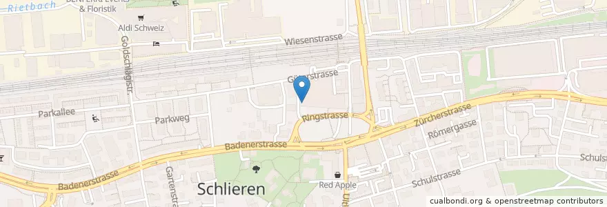Mapa de ubicacion de YouYouStiX en Schweiz/Suisse/Svizzera/Svizra, Zürich, Bezirk Dietikon, Schlieren.