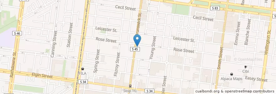 Mapa de ubicacion de Bimbo Deluxe en 오스트레일리아, Victoria, City Of Yarra.