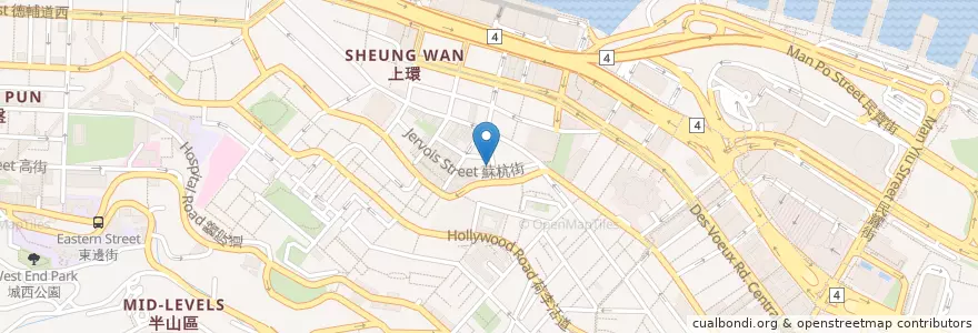 Mapa de ubicacion de Zoo Bar en China, Cantão, Hong Kong, Ilha De Hong Kong, Novos Territórios, 中西區 Central And Western District.