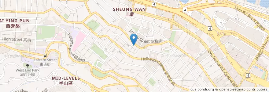 Mapa de ubicacion de Morrison Cafe & Bar en Chine, Guangdong, Hong Kong, Île De Hong Kong, Nouveaux Territoires, 中西區 Central And Western District.