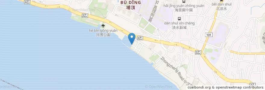 Mapa de ubicacion de 去年在馬倫巴 en تایوان, 新北市, 淡水區.