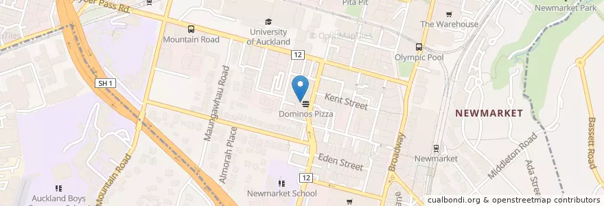 Mapa de ubicacion de Authentic Bakery Cafe en Nova Zelândia, Auckland, Waitematā.