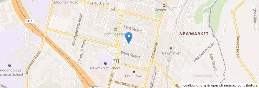 Mapa de ubicacion de Bambina Cafe en 新西兰, Auckland, Waitematā.