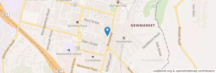 Mapa de ubicacion de Newmarket Dental Group en New Zealand, Auckland, Waitematā.