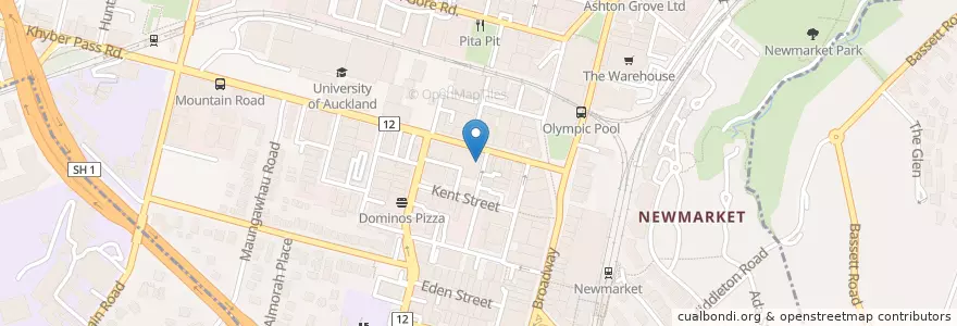 Mapa de ubicacion de Sun World Chinese Restaurant en Nieuw-Zeeland, Auckland, Waitematā.