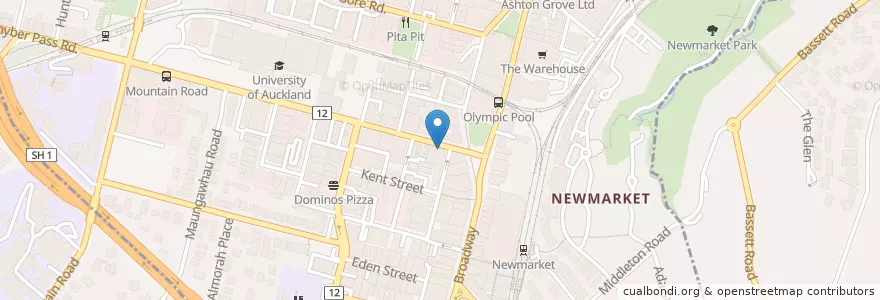 Mapa de ubicacion de Sunrise Cafe en نیوزیلند, Auckland, Waitematā.