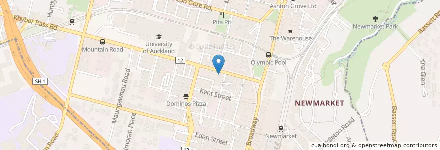 Mapa de ubicacion de Yum Char en Новая Зеландия, Auckland, Waitematā.