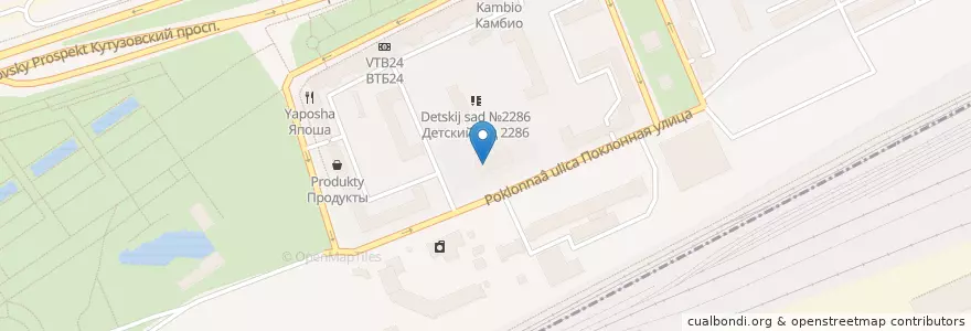 Mapa de ubicacion de Театр-студия "Квадрат" en Rusia, Distrito Federal Central, Москва, Западный Административный Округ, Район Дорогомилово.
