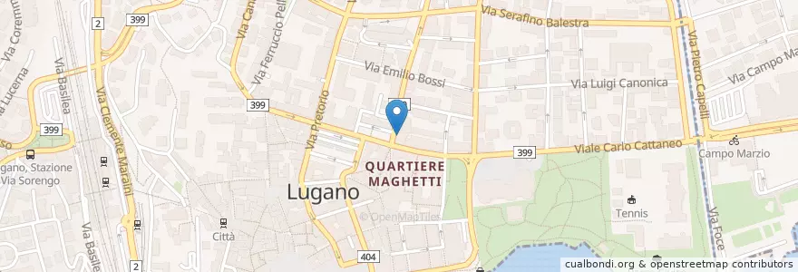 Mapa de ubicacion de Cinema Corso en Suisse, Tessin, District De Lugano, Lugano, Circolo Di Lugano Ovest.