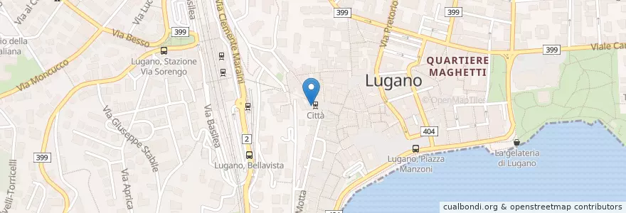 Mapa de ubicacion de Banana's en سويسرا, Ticino, Distretto Di Lugano, Lugano, Circolo Di Lugano Ovest.