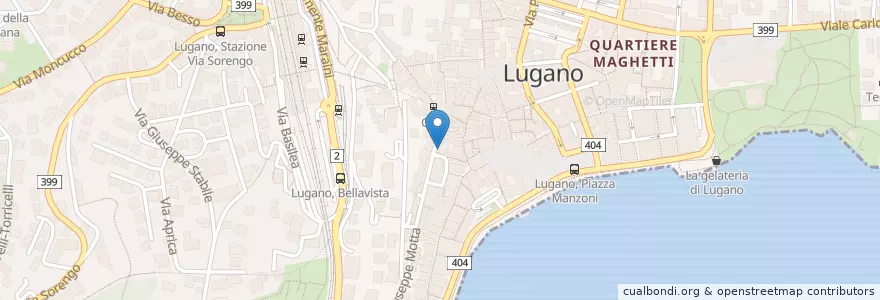 Mapa de ubicacion de Panino Giusto en Schweiz, Tessin, Bezirk Lugano, Lugano, Circolo Di Lugano Ovest.