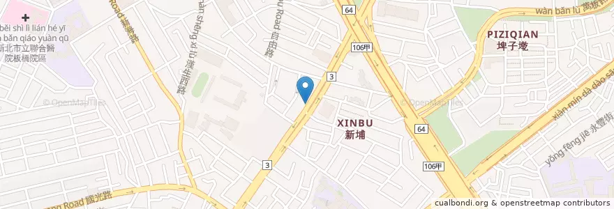 Mapa de ubicacion de 霸子牛排西餐 en 타이완, 신베이 시, 반차오 구.