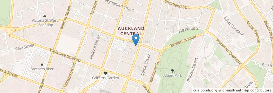Mapa de ubicacion de ANZ en Nouvelle-Zélande, Auckland, Waitematā.