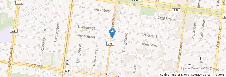 Mapa de ubicacion de Vegie Bar en Австралия, Виктория, City Of Yarra.