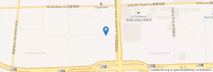Mapa de ubicacion de The Bookworm Cafe and LIbrary en 중국, 쓰촨 성, 成都市, 武侯区 (Wuhou).
