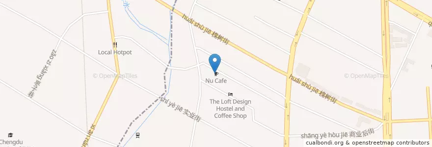 Mapa de ubicacion de Nu Cafe en Çin, Siçuan, 成都市, 青羊区, 少城街道.