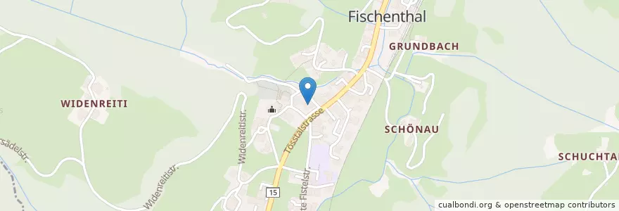 Mapa de ubicacion de Gasthaus Blume en Zwitserland, Zürich, Bezirk Hinwil, Fischenthal.