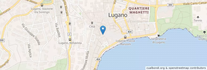 Mapa de ubicacion de Banca Stato en Suiza, Tesino, Distretto Di Lugano, Lugano, Circolo Di Lugano Ovest.