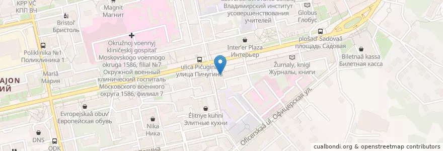 Mapa de ubicacion de Медилон Фармимекс en Rusia, Distrito Federal Central, Óblast De Vladímir, Городской Округ Владимир.