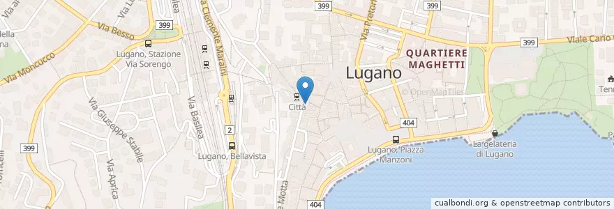 Mapa de ubicacion de Banca Coop en Suisse, Tessin, District De Lugano, Lugano, Circolo Di Lugano Ovest.