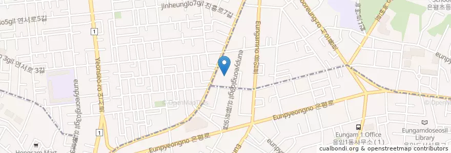 Mapa de ubicacion de 서울 서부경찰서 en كوريا الجنوبية, سول, 은평구.