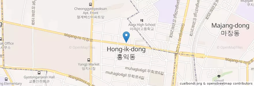 Mapa de ubicacion de 성동경찰서 en Corée Du Sud, Séoul, 성동구, 왕십리도선동.