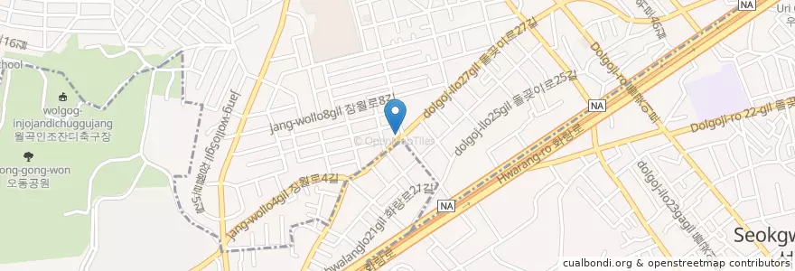 Mapa de ubicacion de 종암경찰서 en كوريا الجنوبية, سول, 성북구, 장위2동.