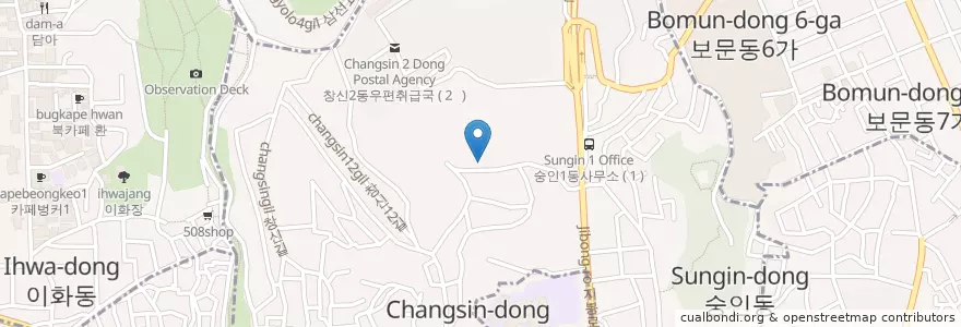 Mapa de ubicacion de 혜화경찰서 en Corée Du Sud, Séoul, 창신3동.