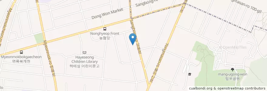 Mapa de ubicacion de 중랑경찰서 en کره جنوبی, سئول, 중랑구, 면목3·8동.