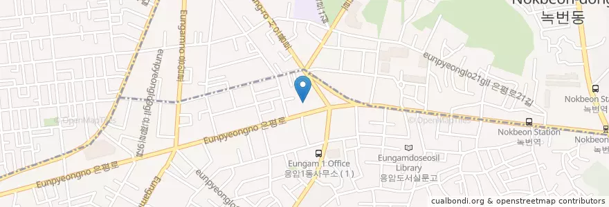 Mapa de ubicacion de Seobu Police Station en South Korea, Seoul, Eunpyeong-Gu, Nokbeon-Dong, Eungam 1(Il)-Dong.
