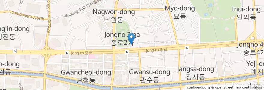 Mapa de ubicacion de 종로경찰서 en كوريا الجنوبية, سول, 종로1·2·3·4가동.