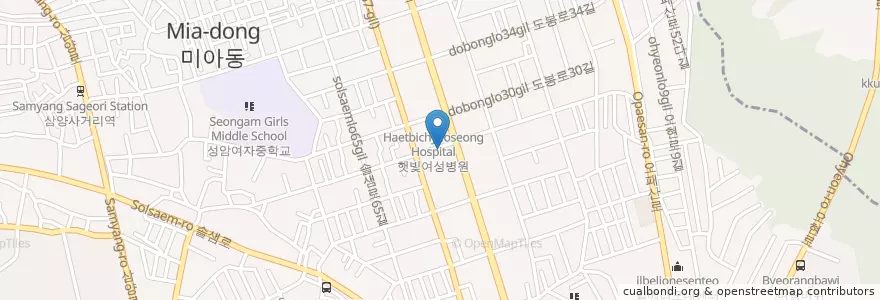 Mapa de ubicacion de 강북경찰서 en Республика Корея, Сеул, 강북구, 송중동.