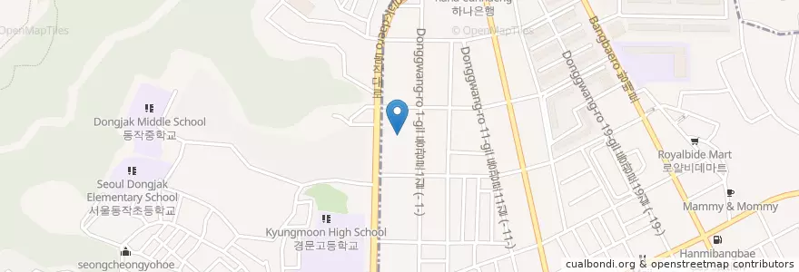 Mapa de ubicacion de 방배경찰서 en كوريا الجنوبية, سول, 서초구, 사당2동.