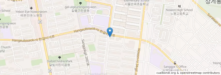 Mapa de ubicacion de 노원경찰서 en Zuid-Korea, Seoel, 노원구, 상계9동.