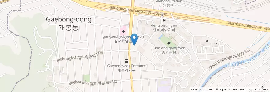Mapa de ubicacion de 구로경찰서 en Corea Del Sud, Seul, 구로구, 개봉2동.
