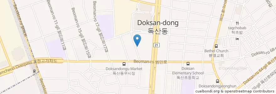 Mapa de ubicacion de 금천경찰서 en 大韓民国, ソウル, 衿川区, 독산1동.