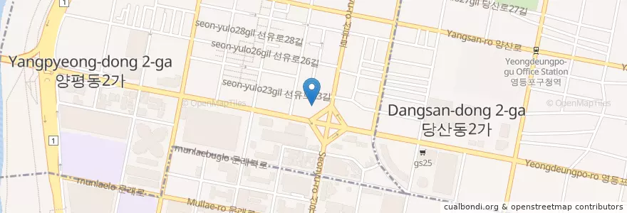 Mapa de ubicacion de 영등포경찰서 en Südkorea, Seoul, 영등포구, 양평동, 양평1동.