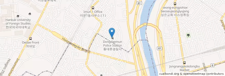 Mapa de ubicacion de 동대문경찰서 en Güney Kore, Seul, 동대문구, 이문2동.