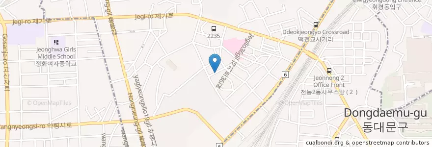 Mapa de ubicacion de 동대문경찰서 en 대한민국, 서울, 동대문구, 청량리동, 청량리동.