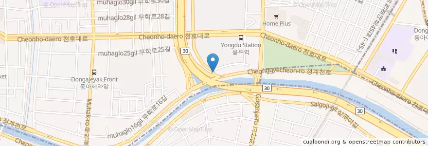 Mapa de ubicacion de 용두1치안센터 en Corea Del Sud, Seul, 용신동.