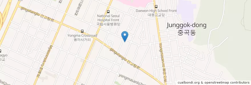 Mapa de ubicacion de 중곡3치안센터 en 대한민국, 서울, 광진구.
