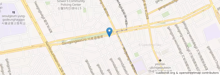 Mapa de ubicacion de 화곡7치안센터 en Coreia Do Sul, Seul, 양천구, 신월1동.