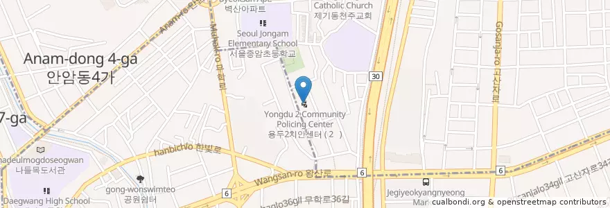 Mapa de ubicacion de 용두2치안센터 en Corea Del Sur, Seúl, 동대문구, 용신동.