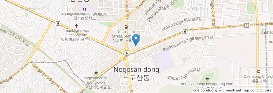 Mapa de ubicacion de 신촌치안센터 en Korea Selatan, 서울, 마포구.