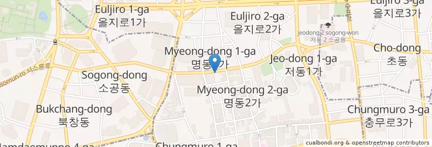 Mapa de ubicacion de 명동치안센터 en Coreia Do Sul, Seul, 명동.