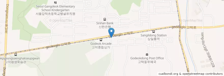 Mapa de ubicacion de 고덕1치안센터 en Zuid-Korea, Seoel, 강동구, 상일동.